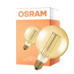 Osram Vintage 1906 LED E27 Globe Filament Gold 125mm 5.8W 470lm - 822 Extra Warm White | Dimmable