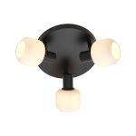 Nordlux Milford Deckenleuchte Glas Mini 3-Rondel Schwarz | Geeignet für 3x E14