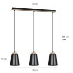 Emibig Pendelleuchte Bolero Stahl Schwarz | Geeignet für 3x E27 - Max 15W