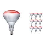 Multipack 10x Philips BR125 IR 250W E27 230-250V Rot