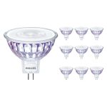 Multipack 10x Philips Master Value LED Spot GU5.3 MR16 7.5W 621lm 60D - 927 Extra Warmweiß | Höchste Farbwiedergabe - Dimmbar - Ersatz für 50W