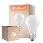 Multipack 6x Osram Classic LED E27 Birne Fadenlampe Matt 11W 1521lm - 840 Kaltweiß | Dimmbar - Ersatz Für 100W