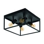 Eglo Deckenleuchte Silentina Stahl Schwarz | IP20 - Geeignet für 4x E27 