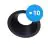 Multipack 10x Noxion Einbau Spot D-round MR16 Schwarz | Ausschnitt 70mm - GU10 Sockel