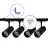 Bright Choice Komplettset 1-Phasen Rail L 1 x 1 Meter Schwarz | incl. 4x Spot + GU10 2700K 3W Dimmbar + Abschlusskappe, Stromanschluss und L -Verbinder