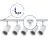 Bright Choice Komplettset 1-Phasen Rail L 1 x 1 Meter Weiß | incl. 5x Spot + GU10 2700K 3W Dimmbar + 1 x 1 Meter Abschlusskappe, Stromanschluss und L -Verbinder