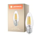 Ledvance Classic LED E27 Kerze Fadenlampe Klar 3.4W 470lm - 827 Extra Warmweiß | Dimmbar - Ersatz Für 40W