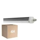 Multipack 4x Ledvance Wasserdicht Deckenleuchte Feuchtigkeitsdicht FLEX Durchgangsverdrahtung 42W 6800lm - 840 Kaltweiß | IP66 - Ersatz Für 2x 58W