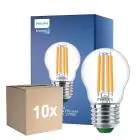 Multipack 10x Philips MASTER LED Kerze Ultra Efficient E27 Kugel Klar 2.3W 485lm - 827 Extra Warmweiß | Ersatz Für 40W